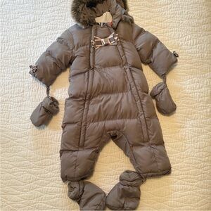 Tartine et chocolate Cozy Brown Kids One Piece Snowsuit